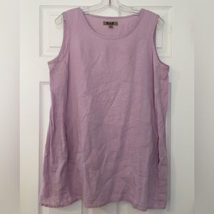 Flax- Side Pocket Linen Tunic- Wisteria, S